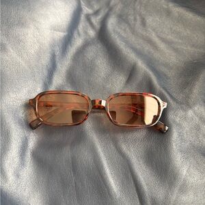 Tortoiseshell Rectangular Women’s Sunglasses - Brown Lenses